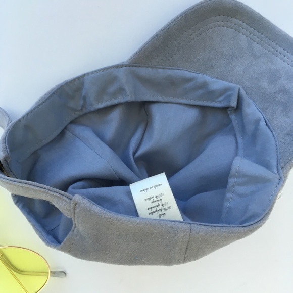 GREY SUEDE BASEBALL CAP - Picture 3 of 5